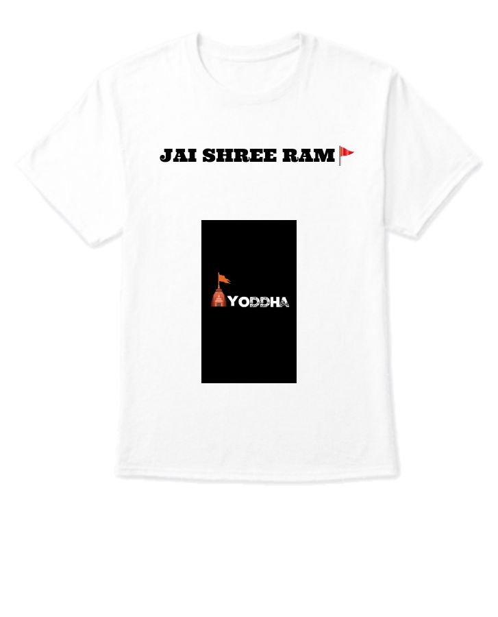 jai shree ram half t shirt for men  - Front