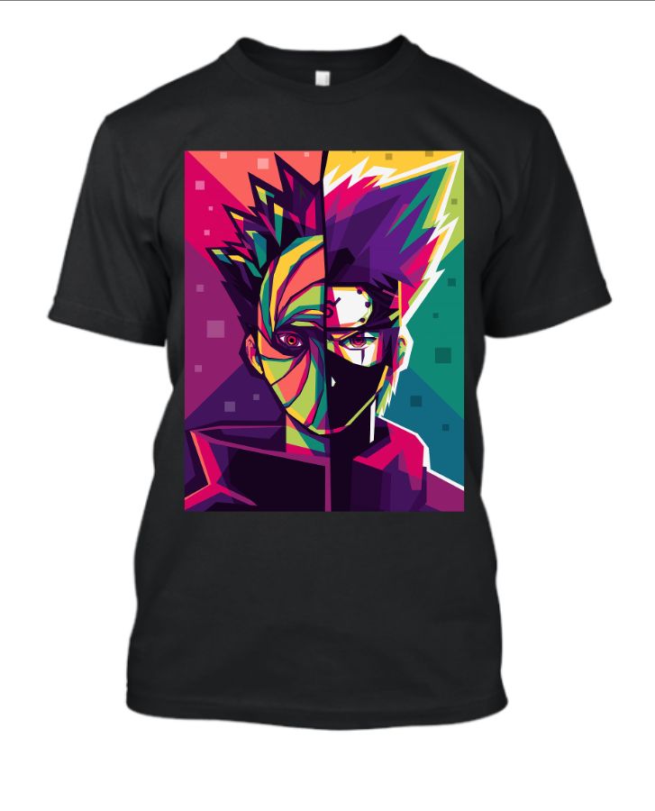 kakashi and obito half sleeve Tshirt - Front