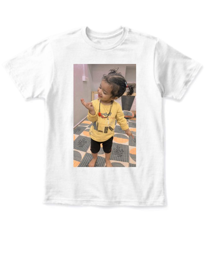 kids self pic half t shirt  - Front