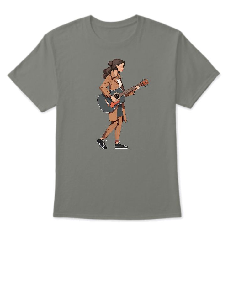 lady playing guitar t-shirt  - Front