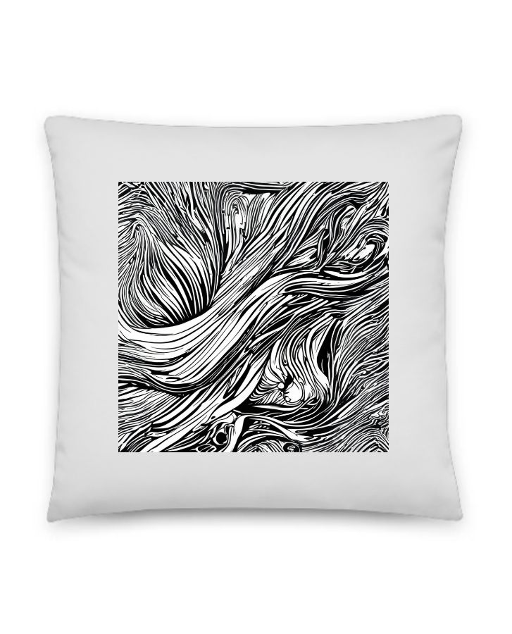 line art printed pillow cover - Front