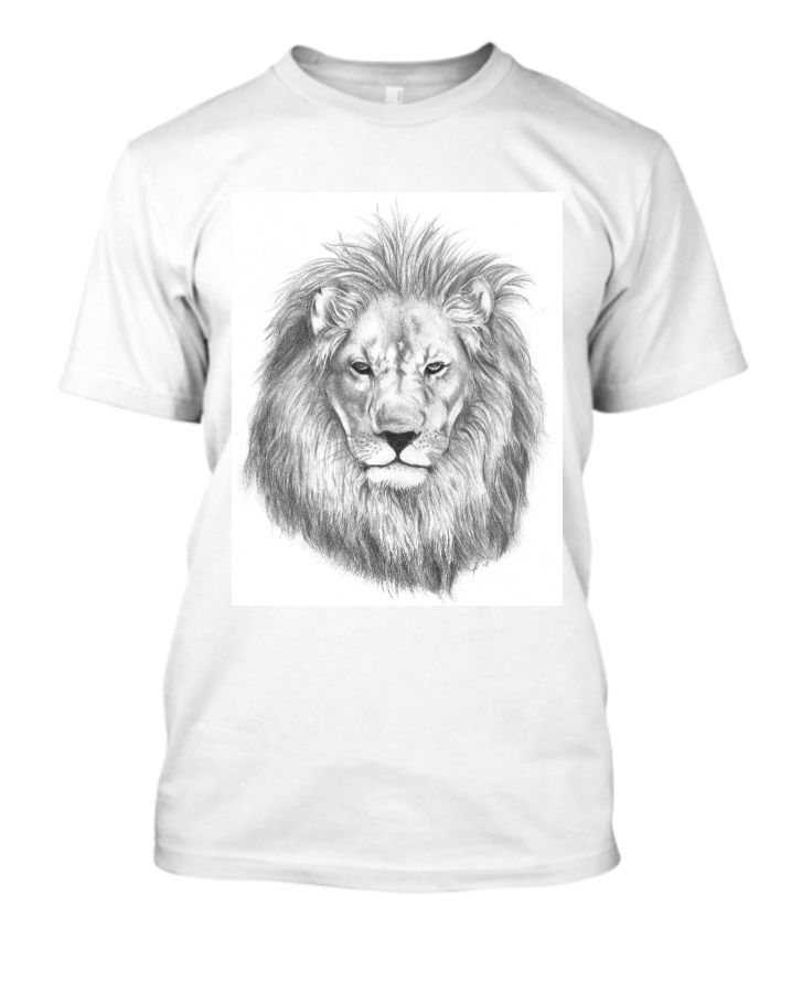 lion roar half sleve white T-shirt - Front