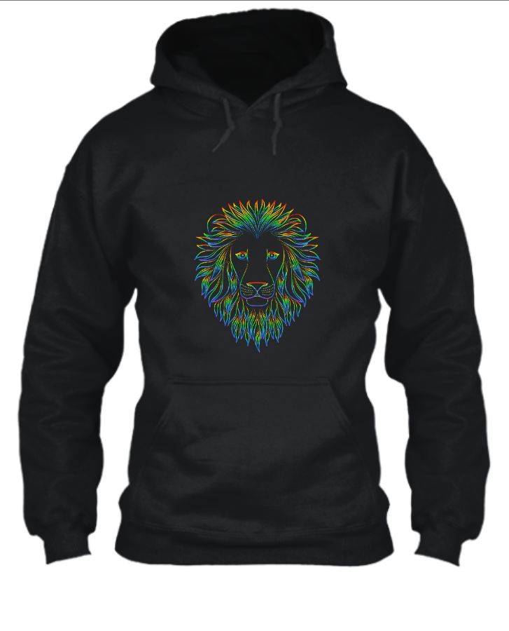 lion print hoddie - Front