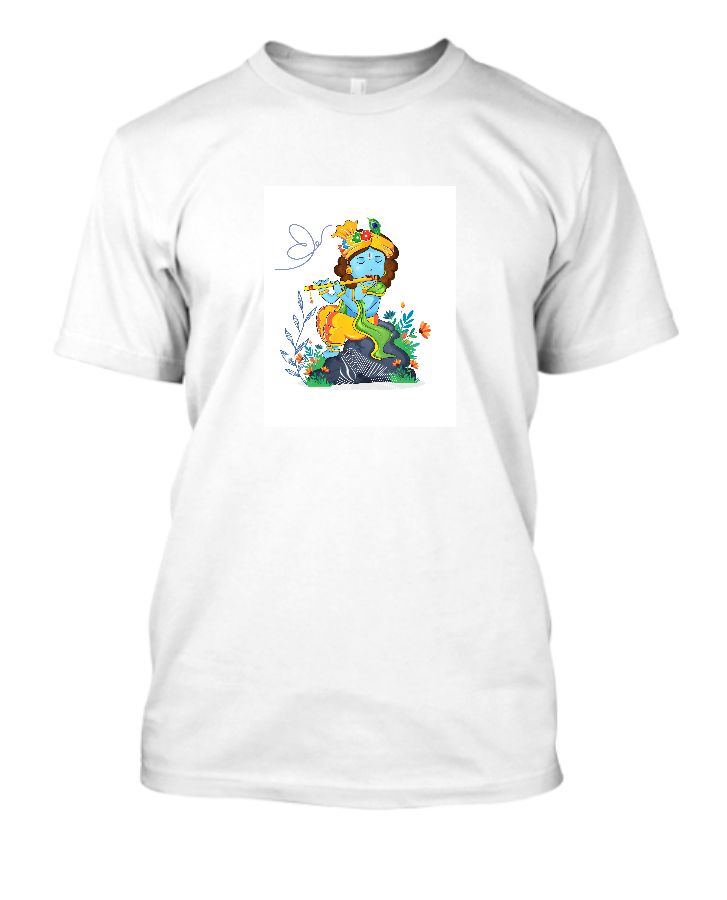 little krishna playing flute half t-shirt - Front