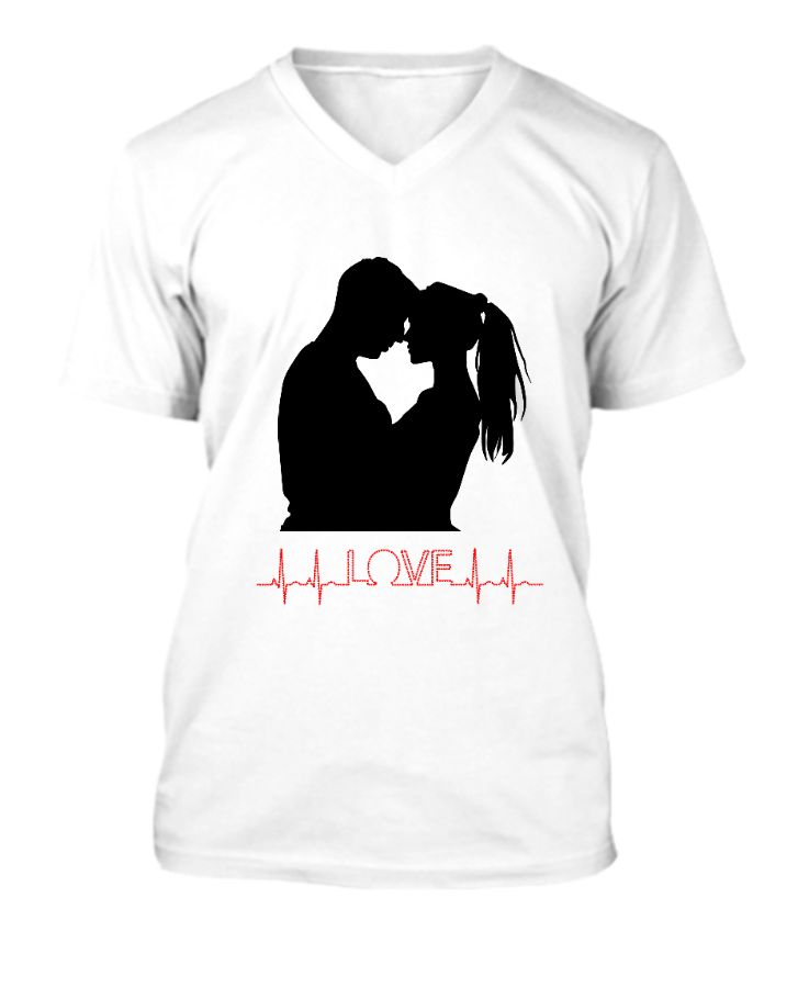 lovely / v-neck half sleeve t-shirt - Front