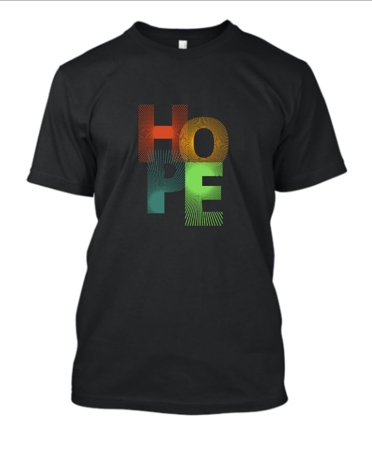 man's Hope Alphabet Printed Black T-Shirt  - Front
