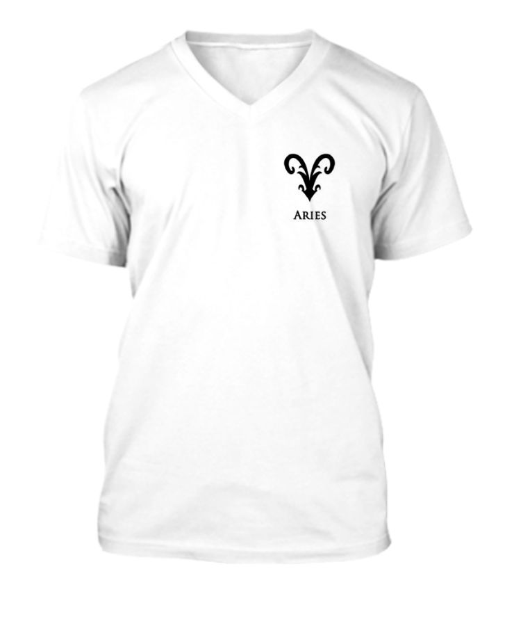 mens V-Neck T-Shirt Aries logo - Front