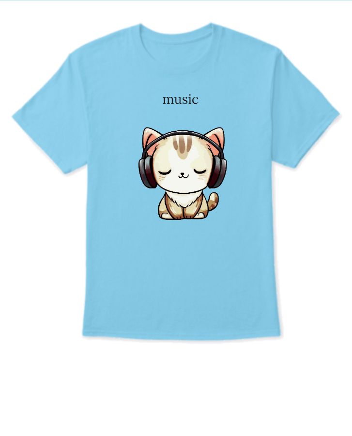 music  blue t-shirt - Front
