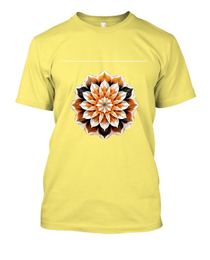 orange T shirt  & flower design - Front