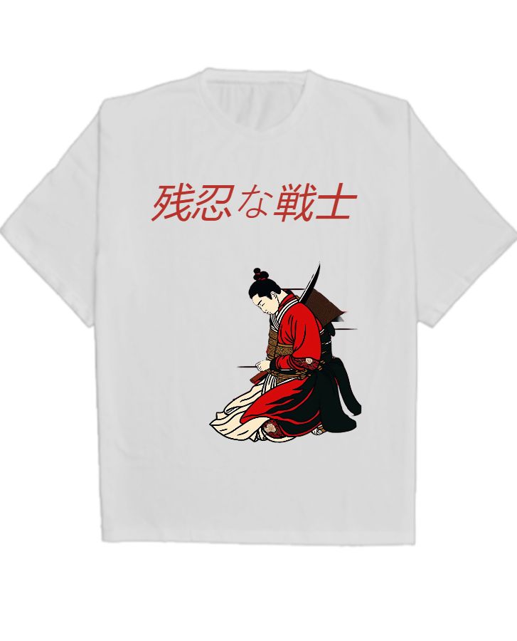 oversizedT-shirt japanese warrior - Front