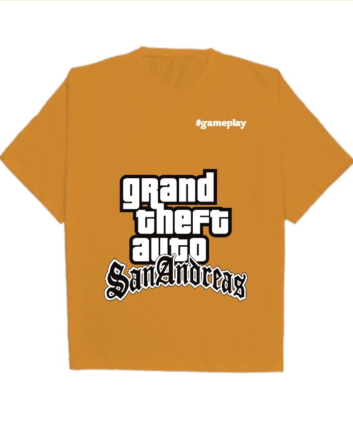 printed san Andreas oversized t-shirt  - Front