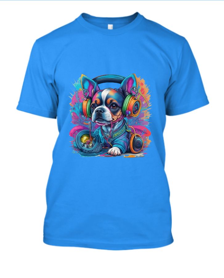 colorful puppy with hedphone - Front