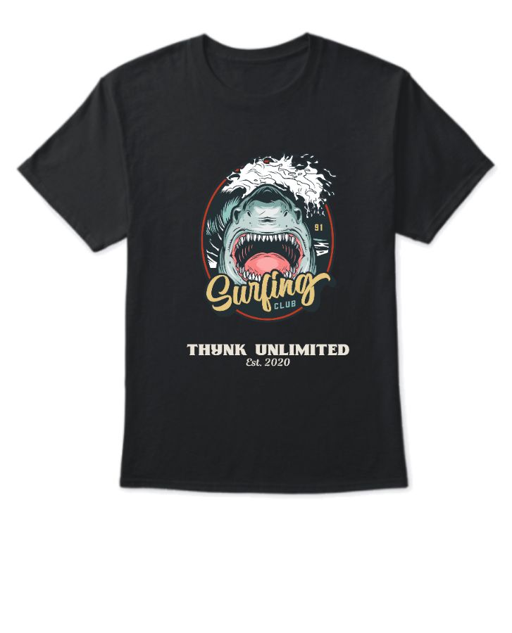 shark illustration Minimalist Half sleeve t-shirt - Front