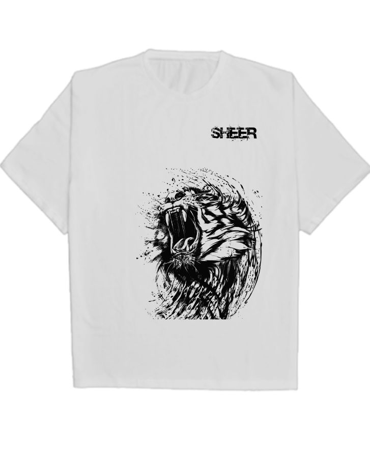 'sheer print t-shirt' - Front