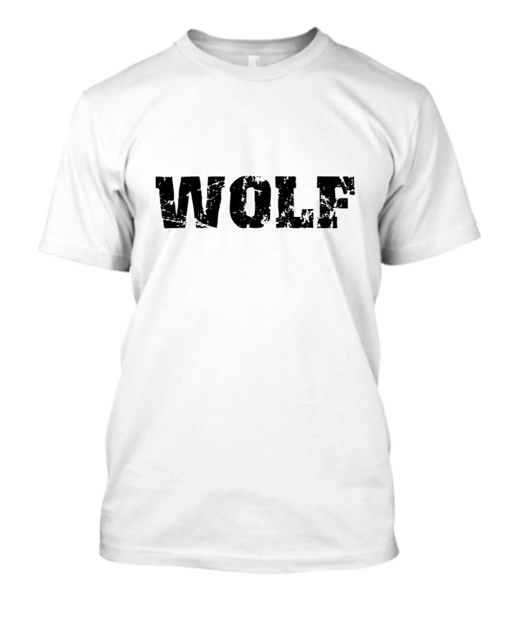 simple round neck design with alfa wolf - Front