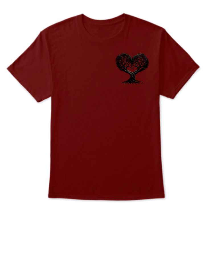 tree heart design t shirt - Front