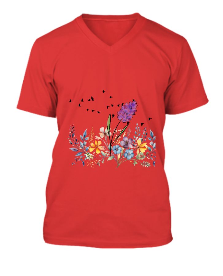 v-neck fasion t-shirt - Front