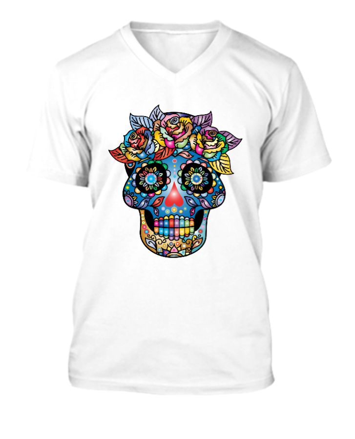 v neck printed tshirts - Front