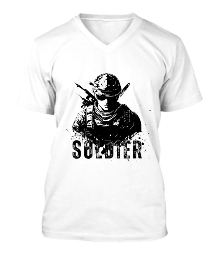 v neck t shirt des - Front