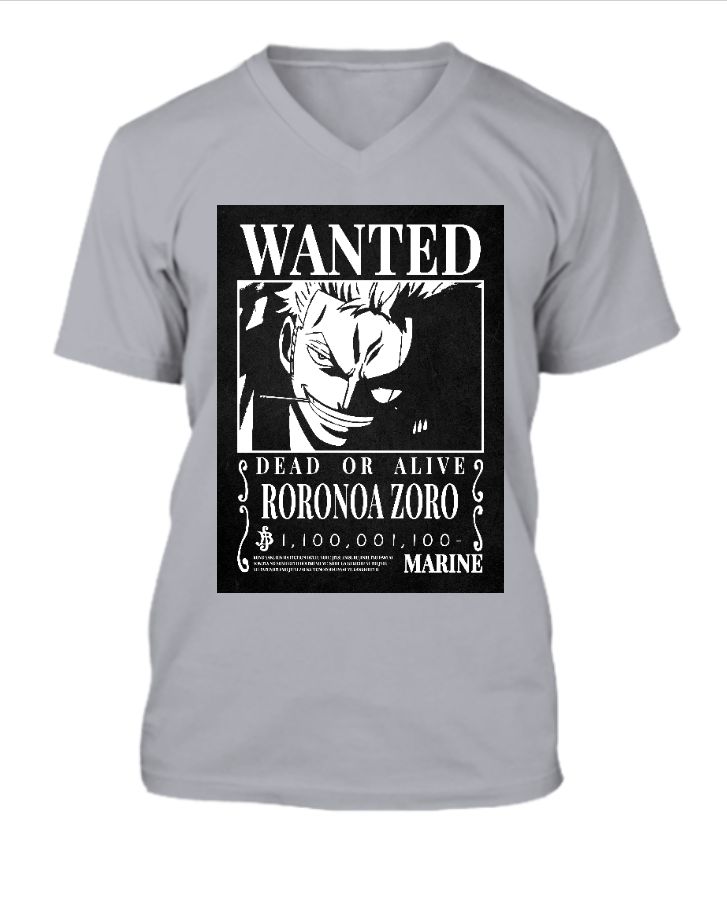 wanted Zoro half v sleeve t-shirt - Front