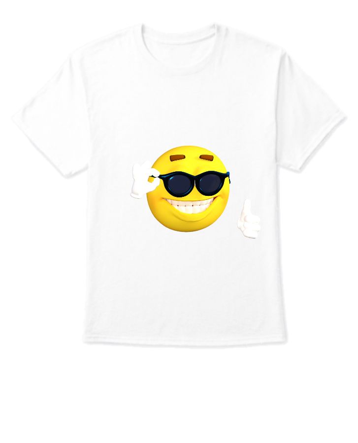 white t-shirt with Emoji - Front